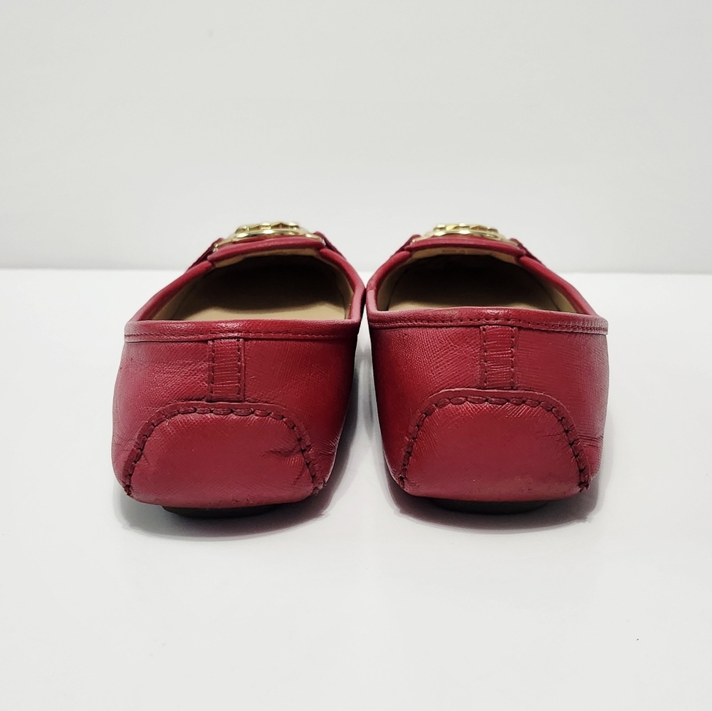 Michael KORS Leather Red Flats Shoes 7.5 - Picture 7 of 14